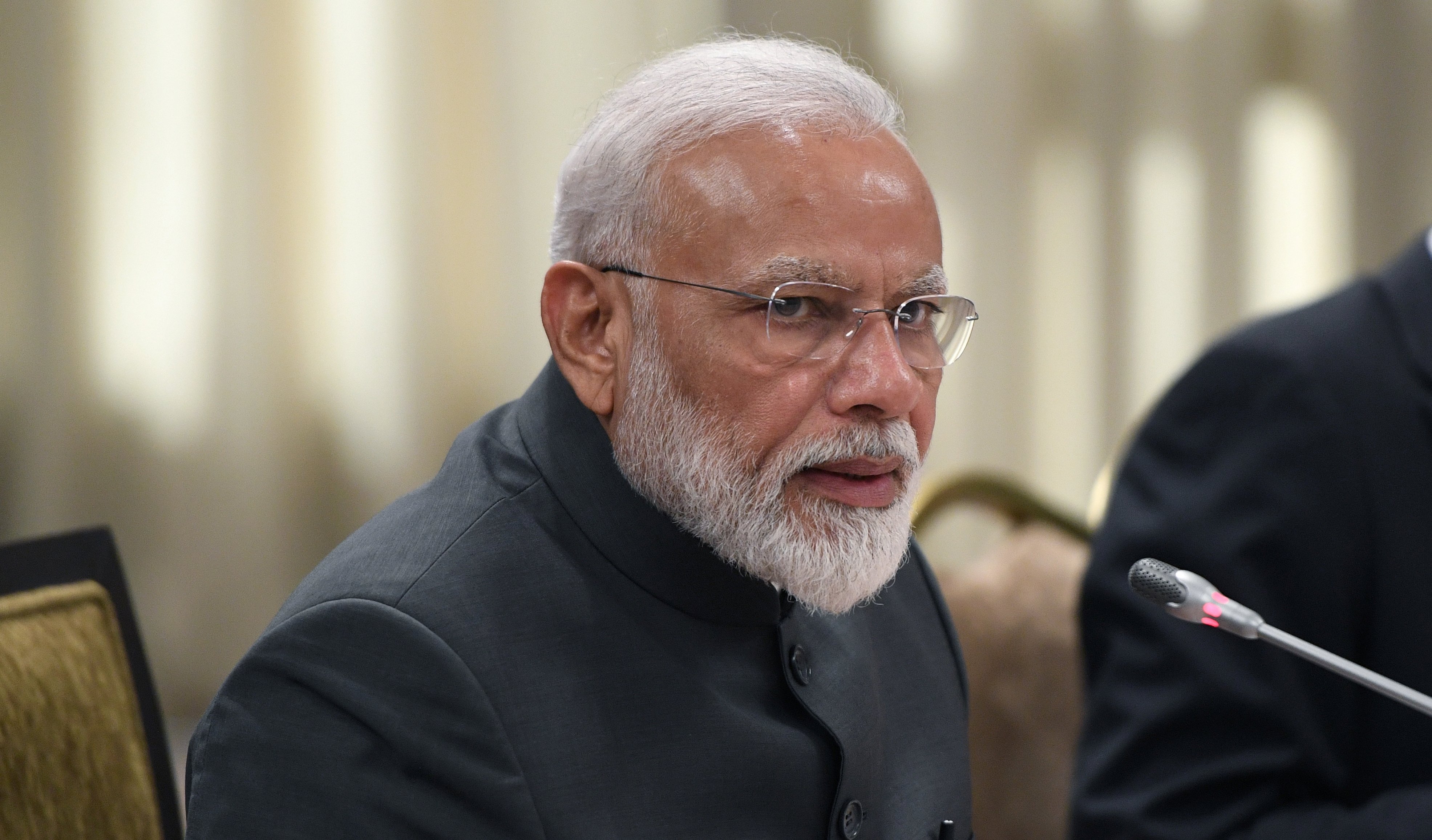 Indian Prime Minister Narendra Modi attends a meeting with Russian President Vladimir Putin on the sidelines of the Shanghai Cooperation Organisation (SCO) summit in Bishkek, Kyrgyzstan Sputnik/Grigory Sysoyev/Kremlin via REUTERS