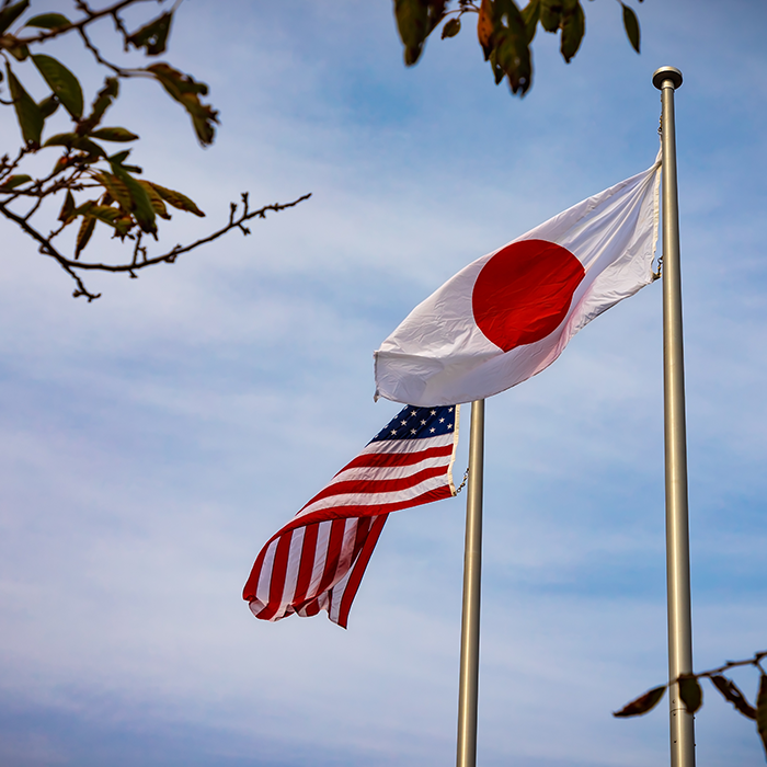 usa japan flag